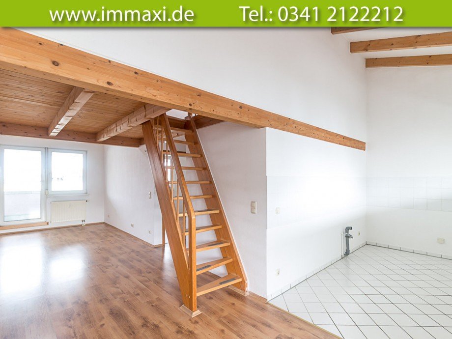 Wohnbereich-mit-K�che Maisonettewohnung Leipzig