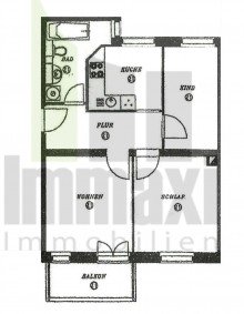 Grundriss 3 RAUM WOHNUNG KAUFEN MARIENBRUNN + BALKON + NEU RENOVIERT