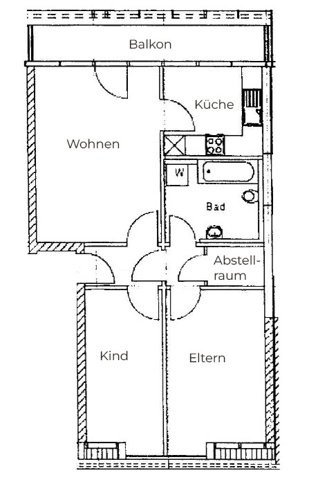 Grundriss Dachgeschosswohnung Leipzig