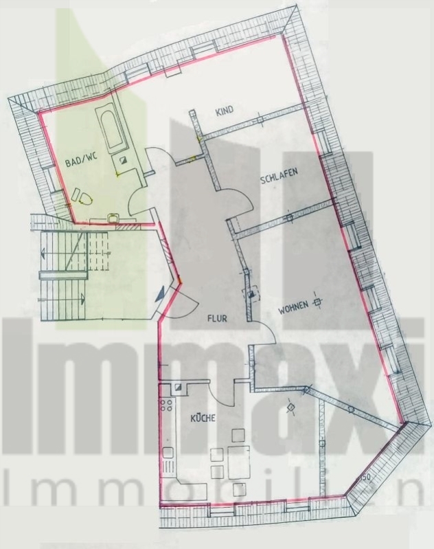 Grundriss Wohnung Connewitz Dachgeschosswohnung Leipzig