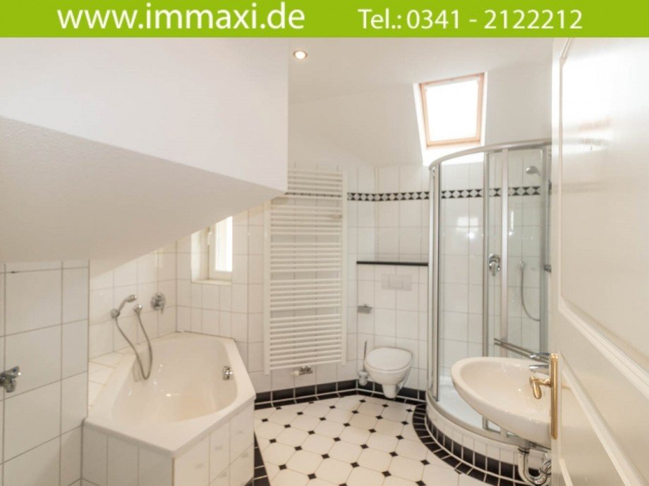 Badezimmer (1) Dachgeschosswohnung Leipzig