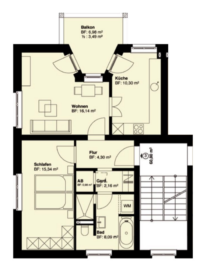 Grundriss Etagenwohnung Leipzig