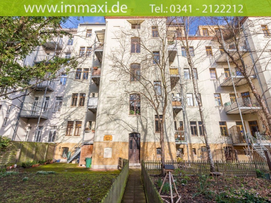 R�ckansicht Etagenwohnung Leipzig