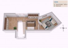 Grundriss obere Ebene MAISONETTE IM DACHGESCHOSS + 2,5 RAUM VERMIETET + 2 TIEFGARAGENPL�TZE