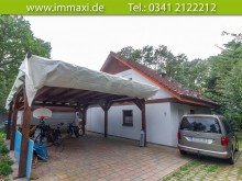 Hausansicht-Vorderseite BEUDEN BEI KROSTITZ + EINFAMILIENHAUS ZUM KAUF MIT GROSSEM GRUNDST�CK