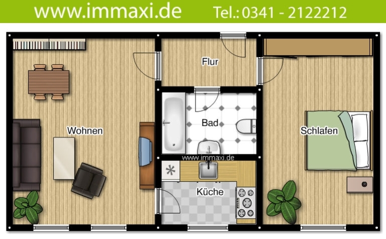 Grundriss Etagenwohnung Leipzig-Bachviertel