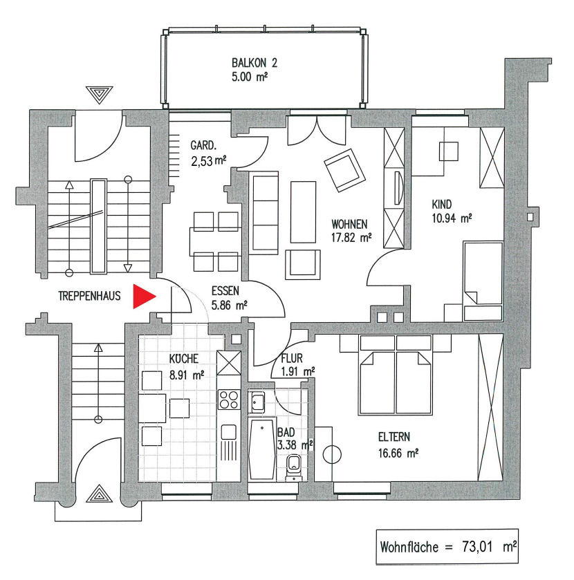 Grundriss Erdgeschosswohnung Leipzig