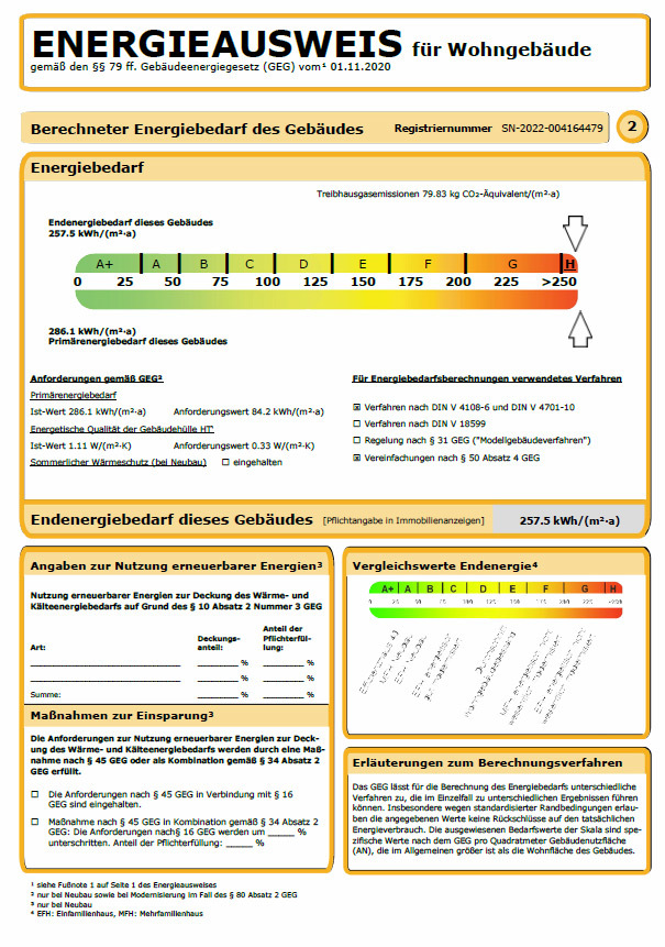 Energieausweis Einfamilienhaus Zwenkau