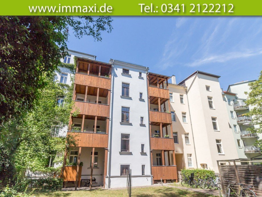 Hausansicht-R�ckseite Etagenwohnung Leipzig