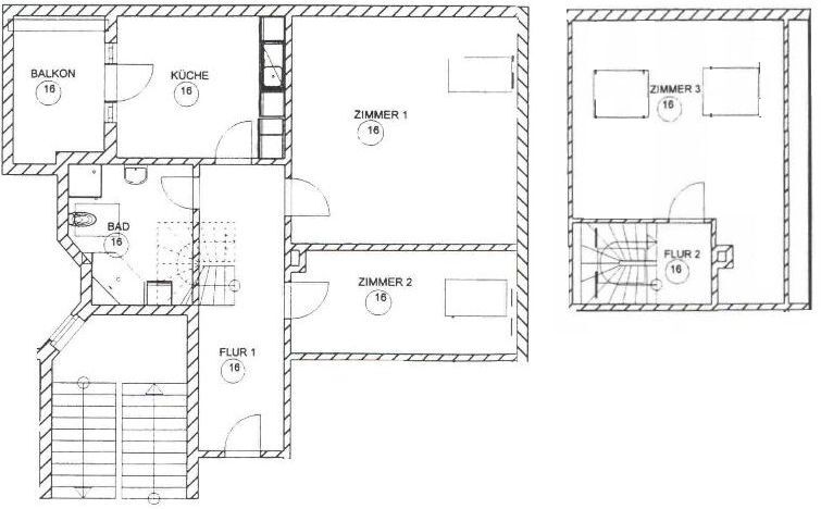 Grundriss Dachgeschosswohnung Leipzig