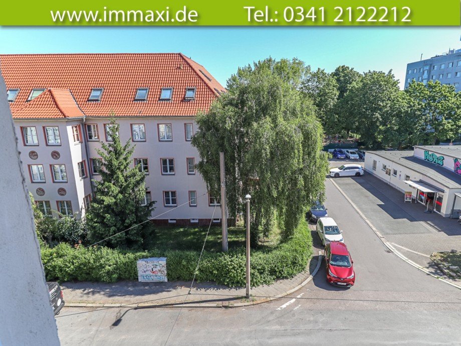 Ausblick-Stra�enseite Etagenwohnung Leipzig-M�ckern