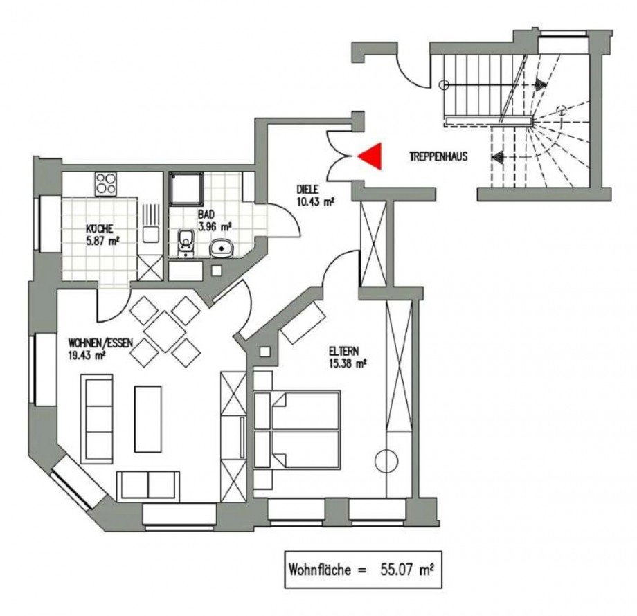 Grundriss Etagenwohnung Leipzig