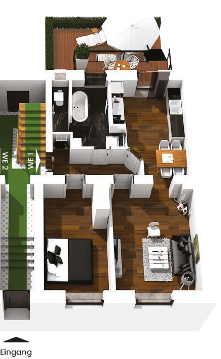 Grundriss Erdgeschosswohnung Leipzig