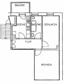 Grundriss EUTR�TZSCH + 2 RAUM WOHNUNG + BALKON + KAPITALANLAGE