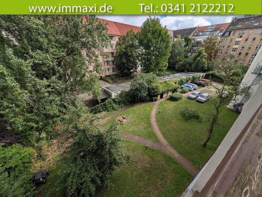 Blick vom Balkon Etagenwohnung Leipzig