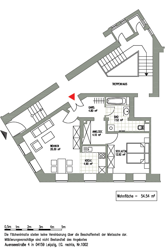 Grundriss Erdgeschosswohnung Leipzig-Wahrern
