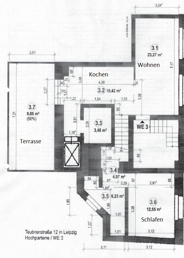 Grundriss Erdgeschosswohnung Leipzig