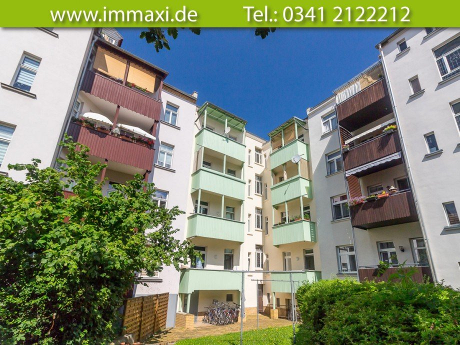 Hausansicht-R�ckseite Etagenwohnung Leipzig