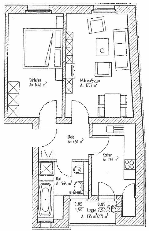Grundriss Etagenwohnung Leipzig