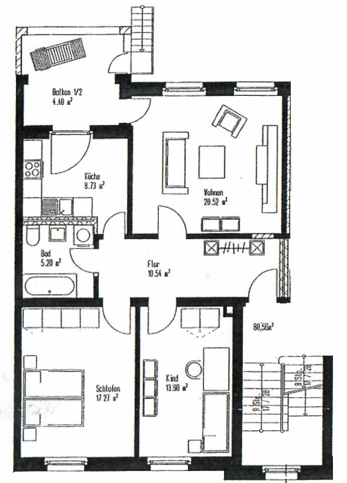 Grundriss Erdgeschosswohnung Leipzig