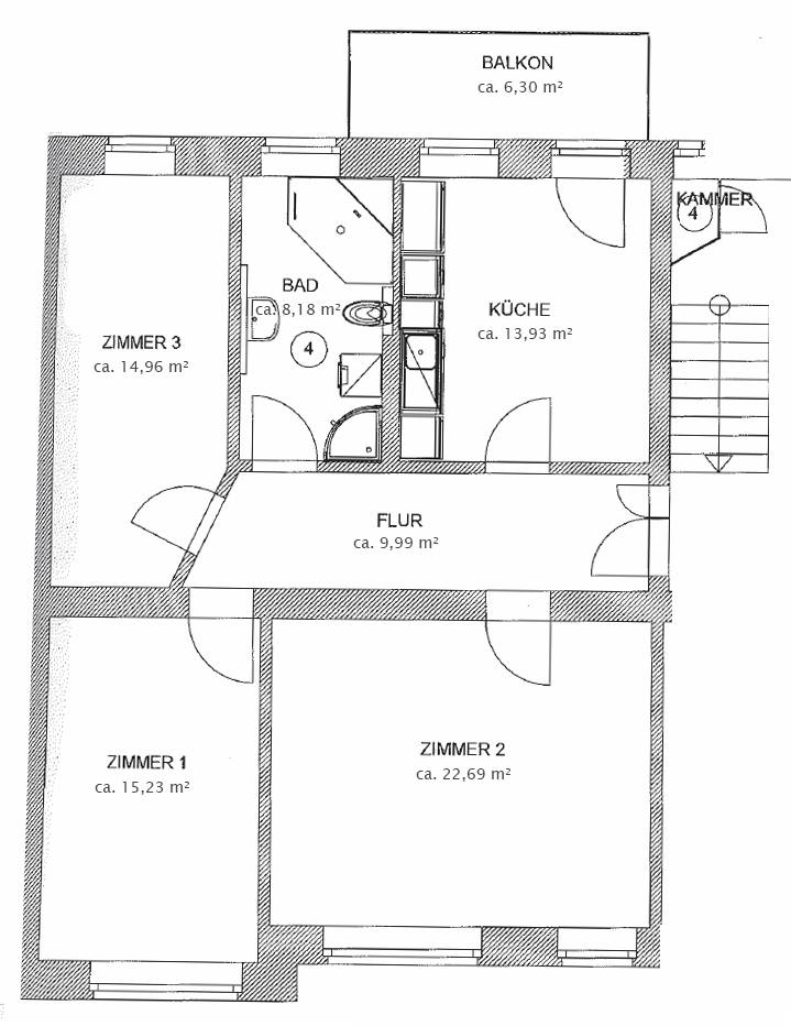 Grundriss Etagenwohnung Leipzig