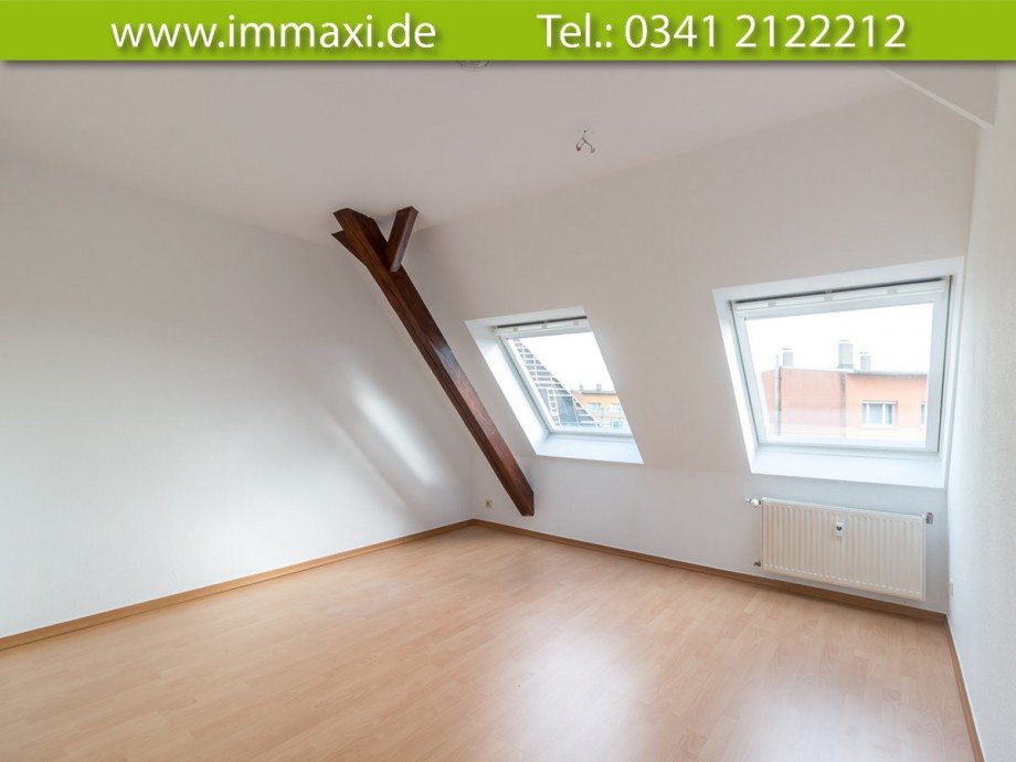 Wohnzimmer Beispiel Referenzwohnung Dachgeschosswohnung Leipzig