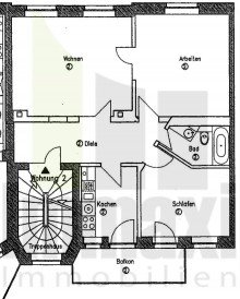 Grundriss BACHVIERTEL + FERDINAND LASSALLE STRASSE + BALKON + SCHICKE AUSSTATTUNG