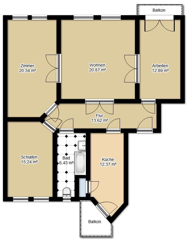 Grundriss Etagenwohnung Leipzig