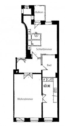 Grundriss NEUSTADT + 2 RAUM WOHNUNG ZUM KAUF + BALKON