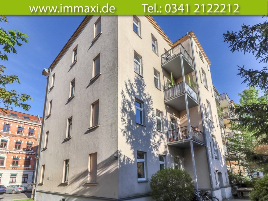 Hausansicht-R�ckseite Etagenwohnung Leipzig