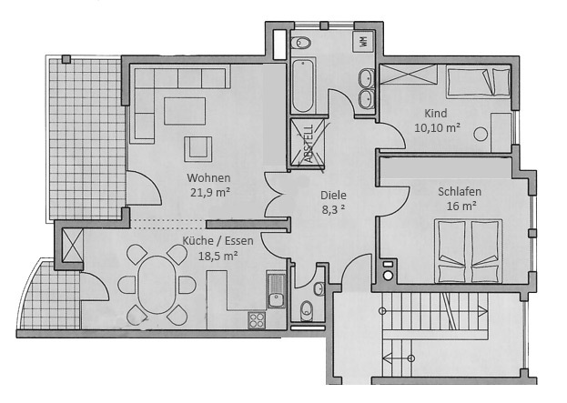 Grundriss-1OG Etagenwohnung Taucha