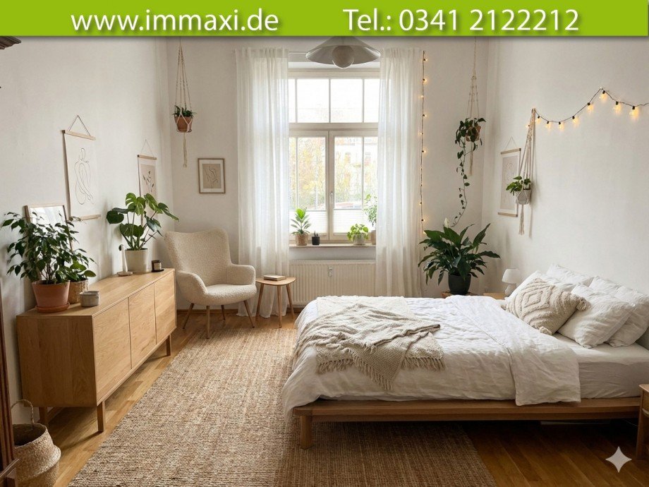 Schlafzimmer Einrichtung-Beispiel Etagenwohnung Leipzig