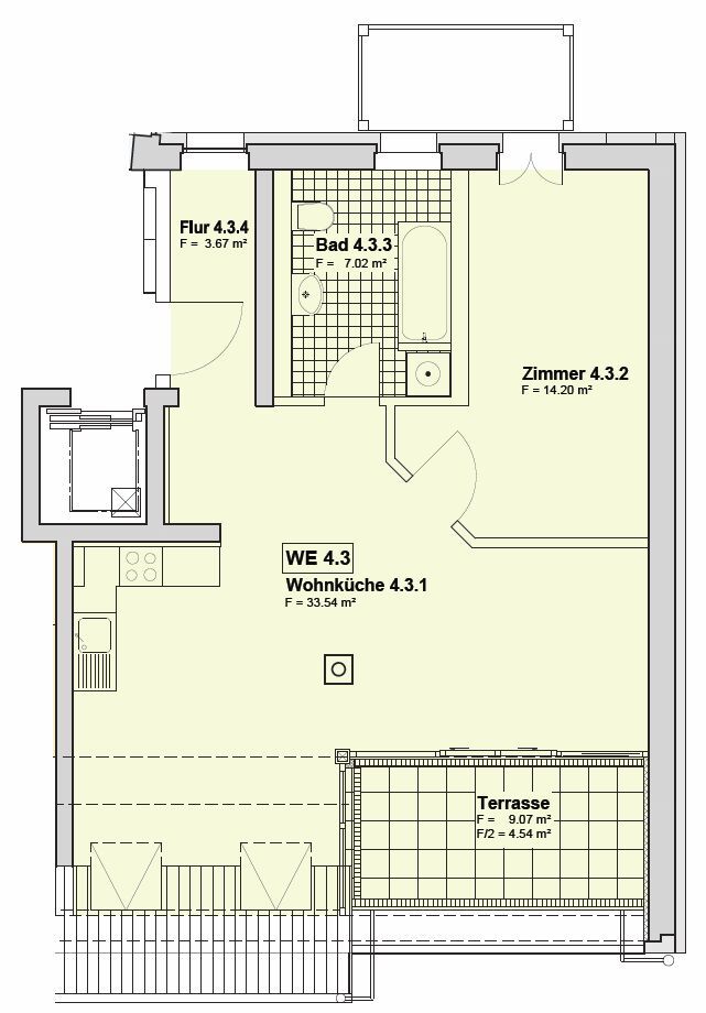 Grundriss Dachgeschosswohnung Leipzig