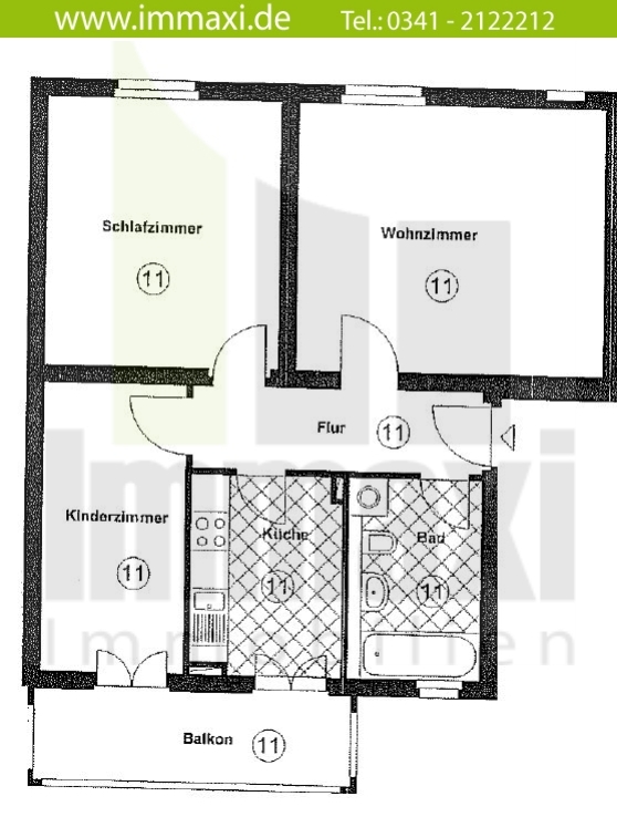 Grundriss WE11 1OG links Etagenwohnung Taucha