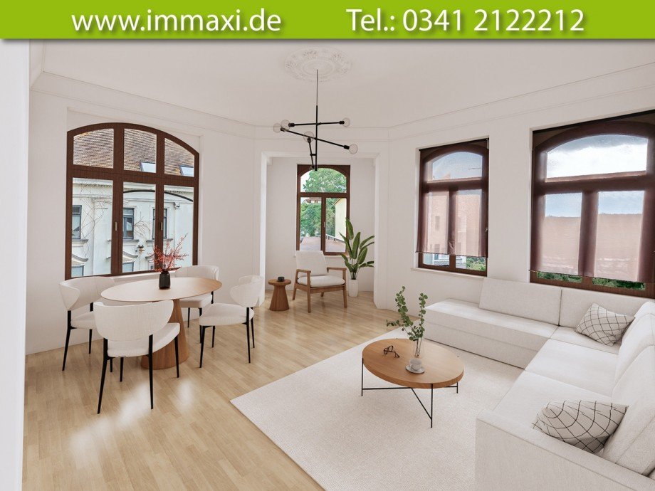 Visualisierung_Wohnzimmer-1OG Mehrfamilienhaus Leipzig