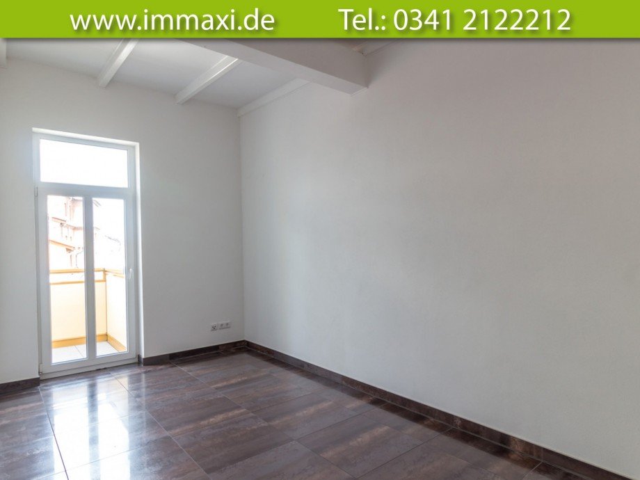 Schlafzimmer-mit-Balkon Dachgeschosswohnung Leipzig