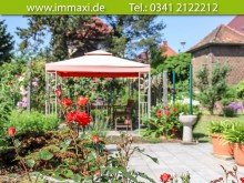 gepflegter-Garten-mit-Sitzm�glichkeit LEIPZIG-ST�TTERITZ + REIHENENDHAUS MIT ERDW�RMEPUMPE + 2 GARAGEN