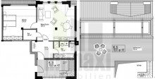 Grundiss DG WE10 PLAGWITZ + 2 RAUM WOHNUNG + DACHTERRASSE + EBK + PARKETT