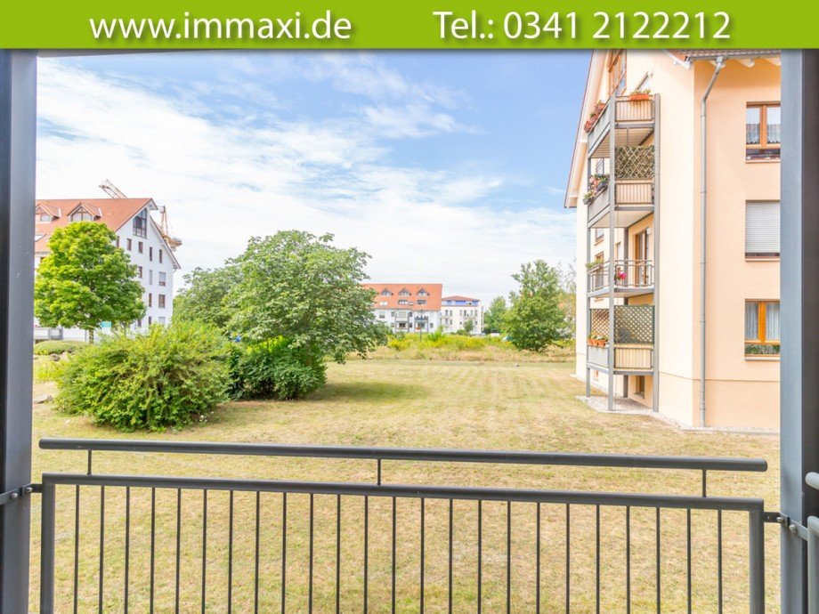 Ausblick-vom-Balkon Erdgeschosswohnung Leipzig