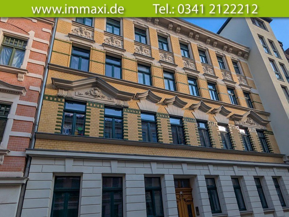 Hausansicht-Stra�enseite-Fassade Etagenwohnung Leipzig