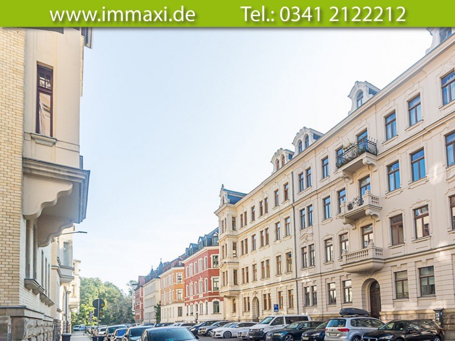 Stra�enansicht-Wettiner-Stra�e Etagenwohnung Leipzig-Waldstra�enviertel