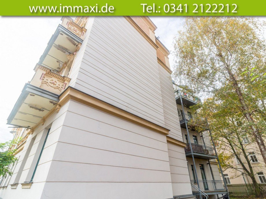 Hausansicht-R�ckseite Etagenwohnung Leipzig