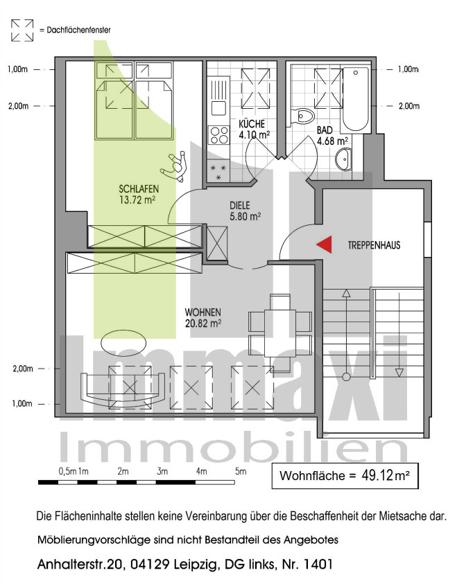Grundriss Dachgeschosswohnung Leipzig
