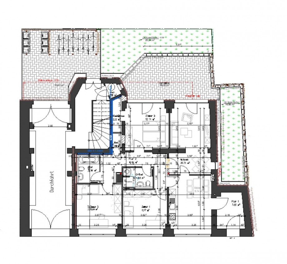 Grundriss WE01 neu Erdgeschosswohnung Leipzig