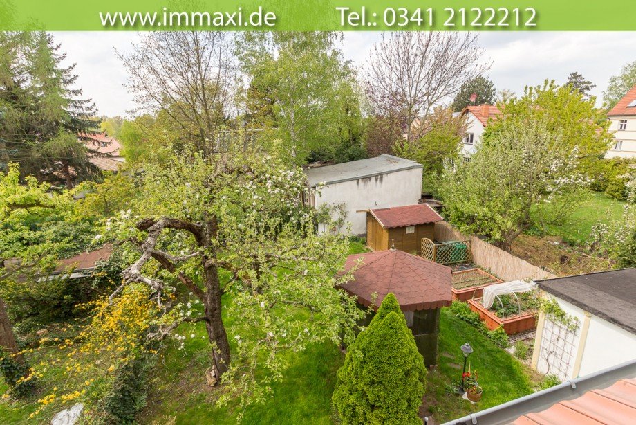 Ausblick-in-den-Garten Doppelhaush�lfte Leipzig