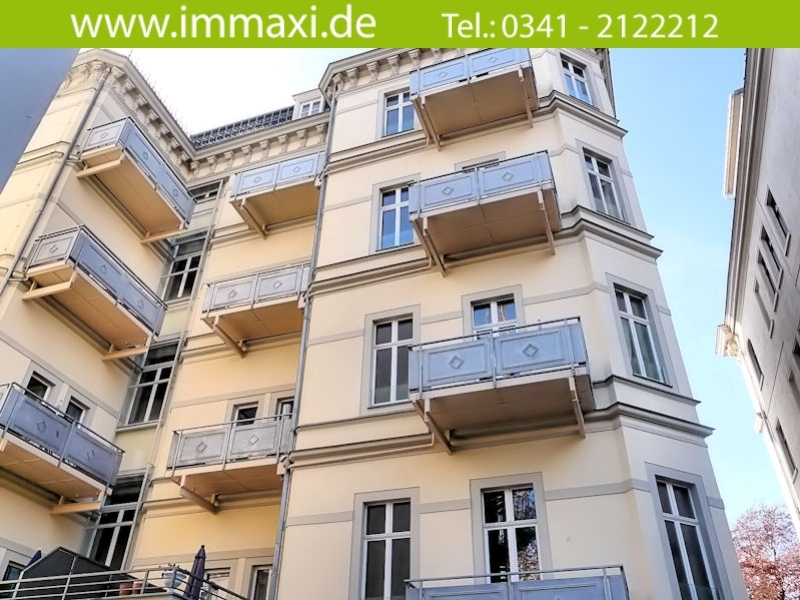 Hausansicht R�ckseite Etagenwohnung Leipzig