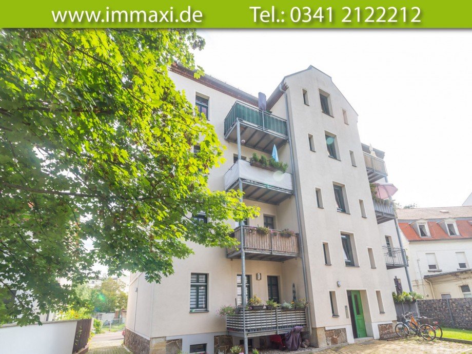 Hausansicht-R�ckseite Etagenwohnung Leipzig