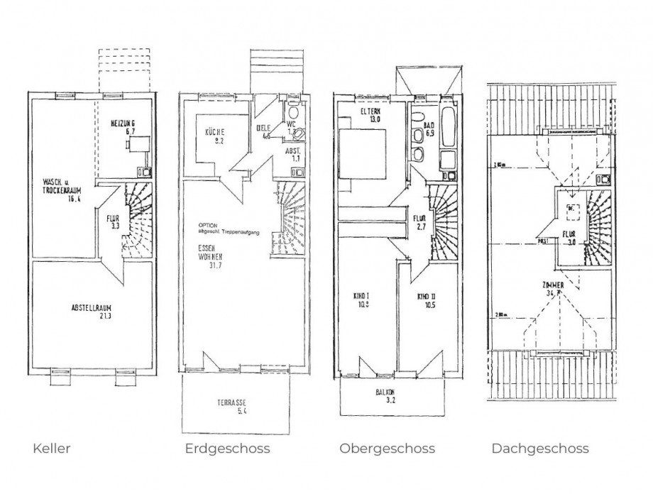 Grundrisse Reihenmittelhaus Leipzig
