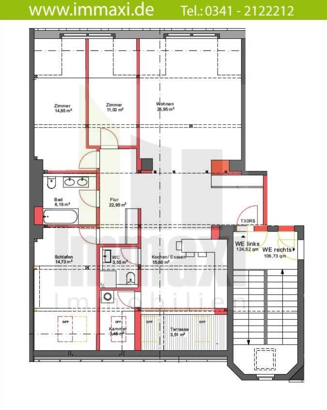 Grundriss DG 4 Zimmer Dachgeschosswohnung Leipzig