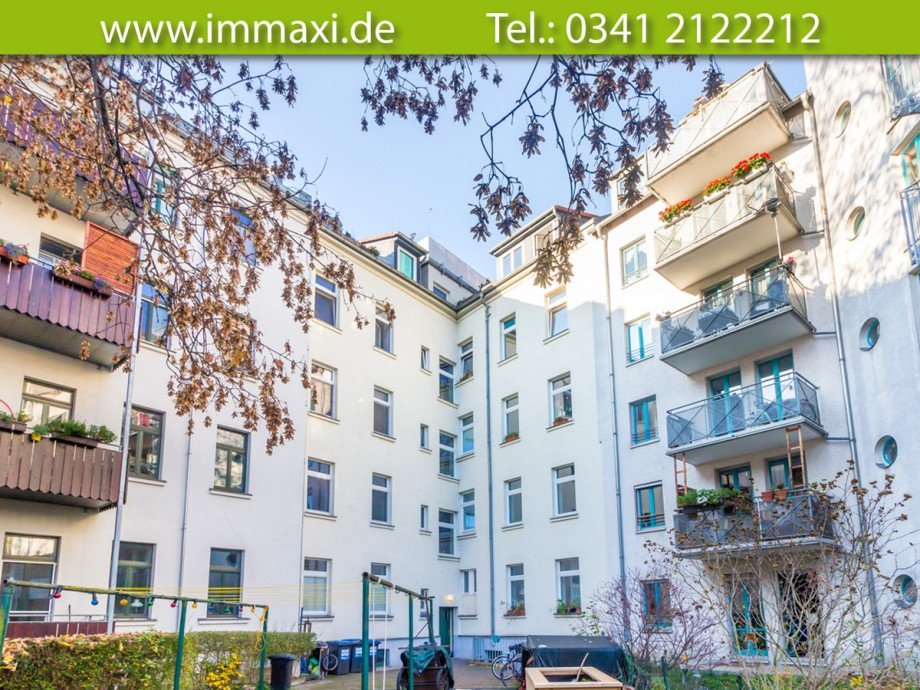 Hausansicht-R�ckseite Etagenwohnung Leipzig